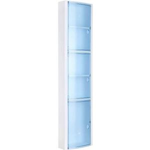 TATAY 4480000 Badkamerkast met 3 deuren, kunststof, blauw, doorschijnend, 22 x 10 x 90,5 cm