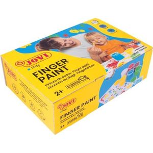Jovi Vingerverf voor kinderen vanaf 2 jaar, goede dekking, romige consistentie, veilige ingrediënten, 6 kleuren van elk 125 ml