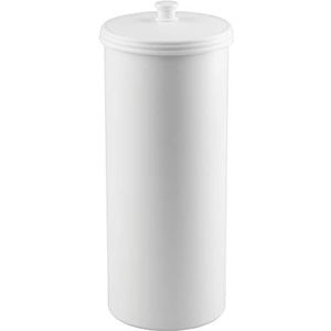 iDesign Kent - Vrijstaande toiletpapierhouder van kunststof met deksel, essentiële toiletpapierhouder, wit, 16002 x 16 x 39,37 cm.