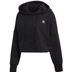 adidas SC Cropped Sweatshirt met capuchon voor dames, zwart.