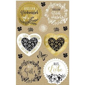 AVERY Zweckform 30 stuks kraftpapier stickers felicitaties stickers (geschenkstickers natuur, bruin, beige) 57122