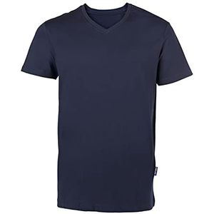 HRM Luxe heren V-hals T-shirt hoogwaardig T-shirt V-hals 100% biologisch katoen basic T-shirt wasbaar tot 60 °C hoogwaardige en duurzame mannen marineblauw, XL, Navy Blauw