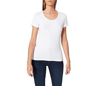 Trigema Dames-T-shirt met ronde hals van viscose, wit (001)