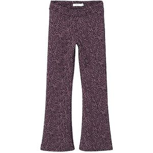 Bestseller A/S Nkftrikkaleo Bootcut Pant Noos Pantalon pour fille, Arctic Dusk/Aop: Animal Mix Aop, 110