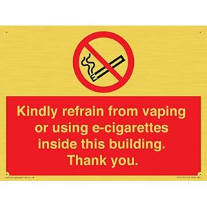 Gelieve te onthouden van vapen of het gebruik van elektronische sigaretten in dit gebouw. Bedankt. Paneel – 200 x 150 m...
