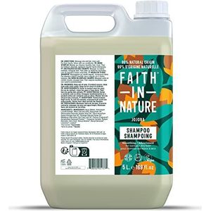 Faith In Nature Jojoba natuurlijke shampoo, gladmakend, veganistisch en dierproefvrij, SLS-vrij en parabenen, normaal of droog haar, 400 ml