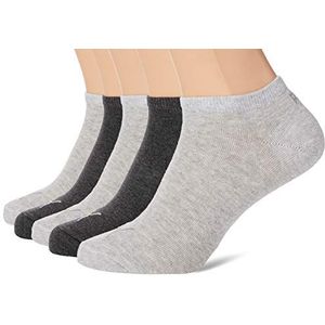 PUMA Unisex Plain Sneaker Socks (5 Pack) Chaussettes, Anthracite/Gris Mélangé, 47-49 (Lot de 5) Mixte