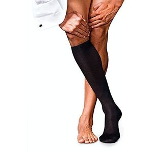 FALKE No. 6 lange herensokken merinowol zijde grijs zwart meer kleuren lang warm winter zonder patroon zonder elastiek 1 paar, Zwart (Zwart 3000)