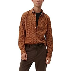 s.Oliver Men's 2121015 Shirt met lange mouwen Oranje, M, Oranje, M, Oranje