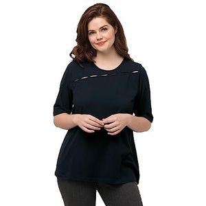 Ulla Popken T-shirt pour femme, Marine, 52-54/grande taille