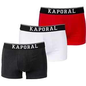 Kaporal - Set met 3 basic boxershorts. - Quad - heren, meerkleurig (zwart/wit/rood zwart/wit/rood/rood/rood)