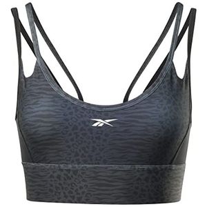 Reebok Polyester Safari Moderne sportbeha, dames, zwart, XL, zwart.