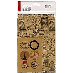 Artemio Kraftpapieren enveloppen en etiketten met illustraties
