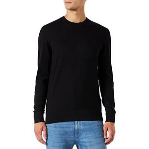 Armani Exchange Sweatshirt met ronde hals voor heren met geborduurd logo op de voorzijde, zwart.