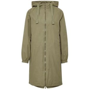 QS Parka simple en coton, vert olive, L
