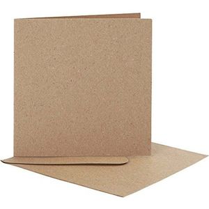 Creativ Company Kaarten en enveloppen, afmetingen kaart 12,5 x 12,5 cm, natuur, 10 stuks