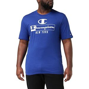 Champion Graphic Shop Authentic T-shirt voor heren, korte mouwen, Blauw