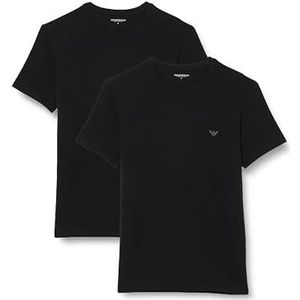 EMPORIO ARMANI Endurance T-shirt voor heren, 2 stuks (1 stuk), zwart/zwart