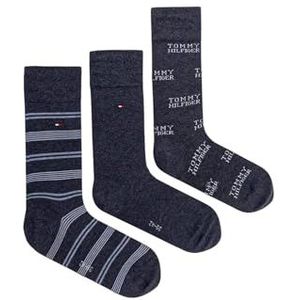 8719965009202 TH Men SOCK 3 paar Tommy Stripe sokken, denim, 43-46 EU, #NAME?