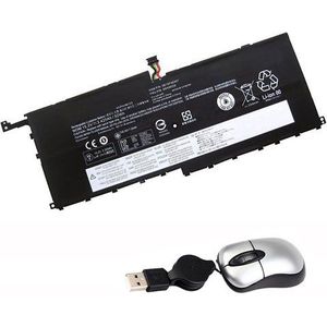 amsahr SB10F46467-05 Vervangende batterij voor Lenovo SB10F46467, 00HW029, 01AV409 (15.2V, 52Wh), inclusief mini optische muis zwart