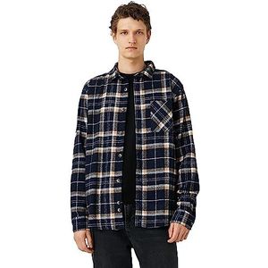 Koton Pocket Detail Classic Neck Long Sleeve Check Plaid Shirt T-shirt pour homme, 95C, L
