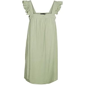 Vero Moda Vmharper SL Frill Robe courte pour femme, vert clair, XS