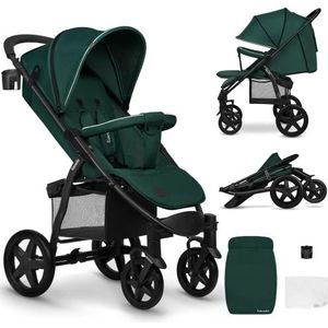 LIONELO Annet Plus kinderwagen voor baby's vanaf de geboorte tot 22 kg, XXL waterdichte luifel, verstelbare rugleuning tot ligpositie, grote wielen, voetwarmer, muggennet, 5-punts riemen