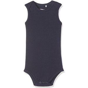 Dirkje body mouwloze rompertje baby jongen, Blauw (zwart)