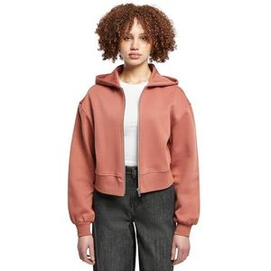 Urban Classics Damesjack met korte ritssluiting, sweatshirt met capuchon voor dames, Terracotta