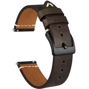 Ayadoo Horlogeband van echt Italiaans leer, reservearmband met snelsluiting voor heren, bandbreedte 18 mm, 20 mm, 22 mm, 20 mm, Leer