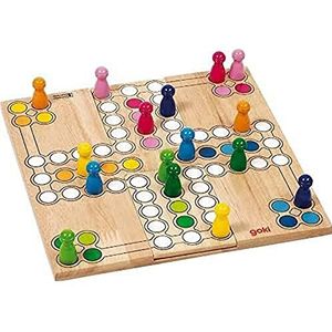 Goki Houten Ludo Spel - Variabel | Geschikt voor 2-4 spelers | Vanaf 4 jaar