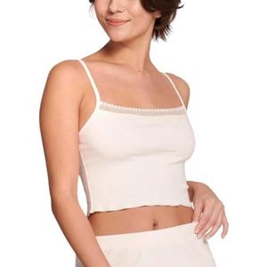 Sloggi Go Ribbed Crop Top Dames Pijama Top, Angora, M, Angora (stad)