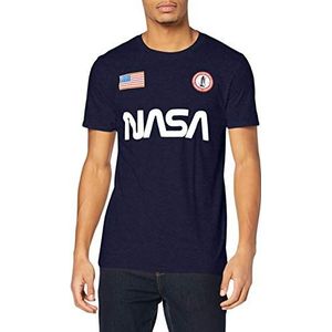 Nasa Badge T-shirt voor heren, marineblauw, XXL, Navy Blauw