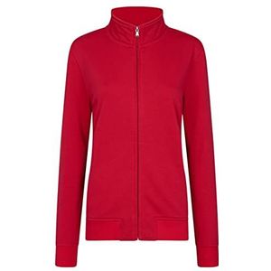 HRM Hoogwaardig sweatshirt met ritssluiting voor dames, 360 g/m², 70% katoen en 30% gerecycled polyester, Rood
