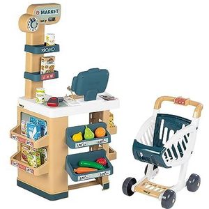 Smoby - Winkel - Supermarkt voor kinderen - Inclusief boodschappenwagen - Elektronische functies - 34 Accessoires - 350238