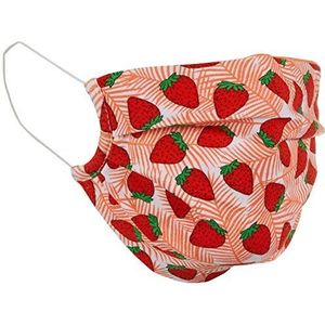 Only Onlhope Community Mask JRS dames- en neusmasker, wit Aop: Strawberries, Eén maat