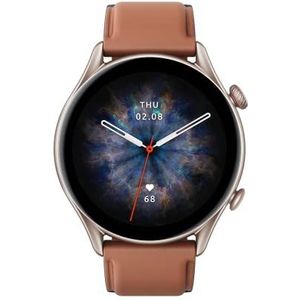 Amazfit GTR3 Pro - 1,45"" Ultra HD AMOLED Scherm - Rond Model - 12 Dagen Batterijduur - 24H Gezondheidsmanagement - 150+ Ingebouwde Sport Modi - Brown Leather