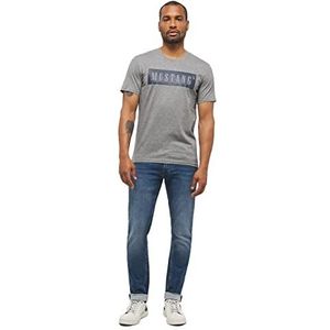 MUSTANG T-shirt voor heren, Mid Grey Melange 4140