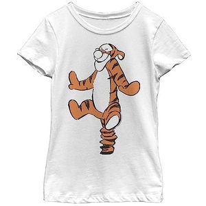 Disney Winnie the Pooh Basic Sketch Tigger Girl's T-shirt Solid Crew, wit, XS, Wit