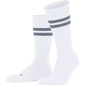 FALKE Dynamic uniseks sokken voor volwassenen, katoen, wit, blauw, grijs, versterkt, dik, geribbeld, patroon, retro strepen, 1 paar, Wit (Snow 2032)