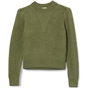 Scotch & Soda Fuzzy Knitted Sweater met Puffy Sleeves Dames, Army 0115, XL, Army 0115