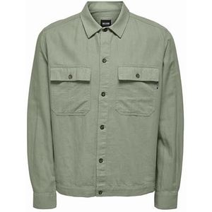 ONLY & SONS Onskennet Ls Linen T-shirt Noos Hemdjas voor heren, Swamp