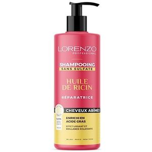 Sulfaatvrije shampoo met ricinusolie (beschadigd haar) 500 ml Lorenzo Professional