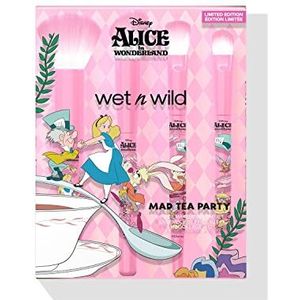 Wet n Wild Alice in Wonderland Mad Tea Party Make-upkwastenset, 4 zachte kwasten voor het aanbrengen van make-up op gezicht en ogen, comfortabele grip en optimale precisie