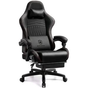 GTPLAYER Gamingstoel, voetensteun, bluetooth-luidspreker, ergonomisch, draaistoel, met gesynchroniseerde armleuningen en lendenkussen gunstiger (rood)