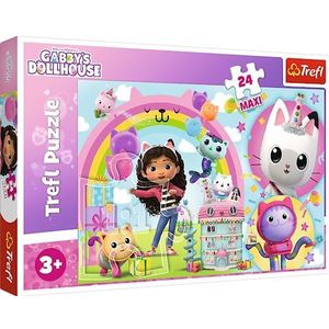 Trefl - Gabby's Dollhouse, Joyeux Gabi – 24 maxi-puzzels – 24 grote stukjes, kleurrijke puzzels met sprookjesfiguren, creatief, plezier voor kinderen vanaf 3 jaar