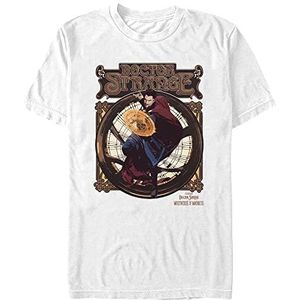 Marvel Unisex Doctor Strange in The Multiverse of Madness Retro Seal Organic T-shirt met korte mouwen, wit, L, Weiss