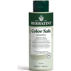 Herbatint Color Safe Shampooing Protège Couleur - 260 ml, Shampooing doux spécifique pour le soin et la protection des cheveux colorés avec Aloe Vera Bio, pH acide, 93% ingrédients naturels, Vegan