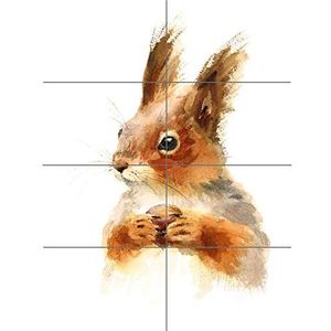 Artery8 Reuze-poster met eekhoorntjes en noten XL (8 secties)