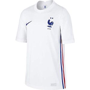 Nike Franse voetbalfederation Breathe Stadium shirt voor buiten, kinderen, wit/Concord, XL, 158-170 cm